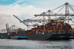 Shipping containers at the port terminal